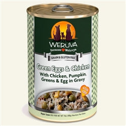 Weruva Dog Green Eggs and Chicken with Chicken; Pumpkin; Greens and Egg in Gravy 14oz. Case Of 12