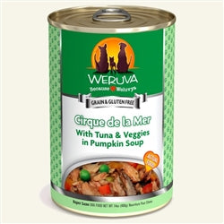 Weruva Dog Cirque De La Mer with Tuna and Veggies in Pumpkin Soup 14oz. Case Of 12