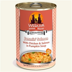 Weruva Dog Jammin Salmon with Chicken and Salmon in Pumpkin Soup 14oz. Case Of 12