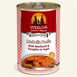 Weruva Dog Marbella Paella with Mackerel and Pumpkin in Aspic 14oz. Case Of 12