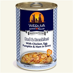 Weruva Dog Bed and Breakfast with Chicken; Egg; Pumpkin and Ham in Gravy 14oz. Case Of 12