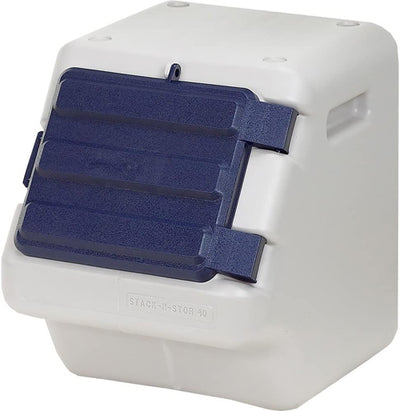 Bergan Stack-N-Stor Pet Food Storage Beige; Navy Medium