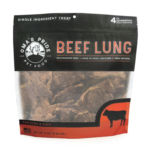 Oma's Pride Dog Cat Dehydrated Beef Lung 8Oz