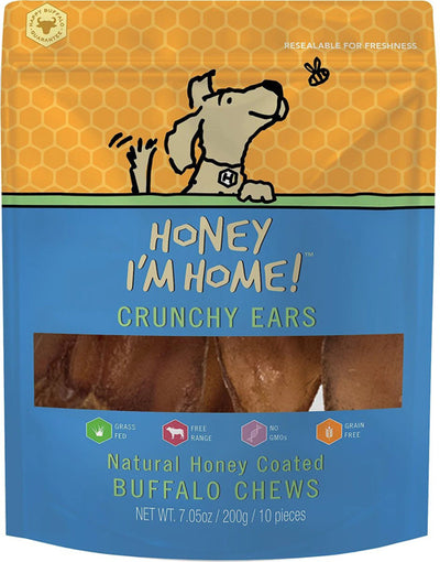 Honey Im Home Dog Buffalo Ears 10 Pack